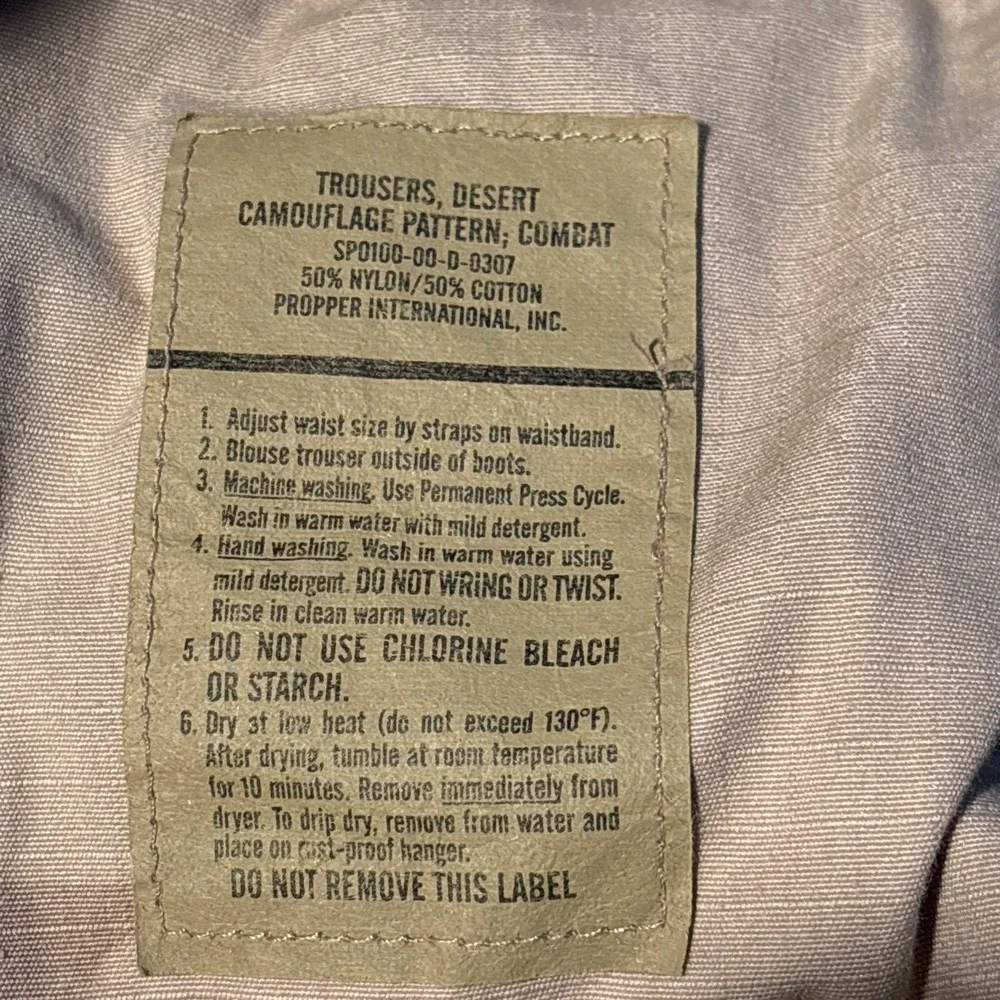 Propper International Desert Camo Cargo Pants Mens XL Long 3 Color Ripstop 0150
